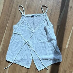 White Sleeveless Top with Tie Details